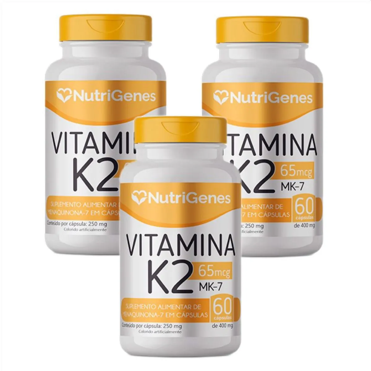 3x Vitamina K2 - MK-7 - Nutrigenes - 60 Cápsulas
