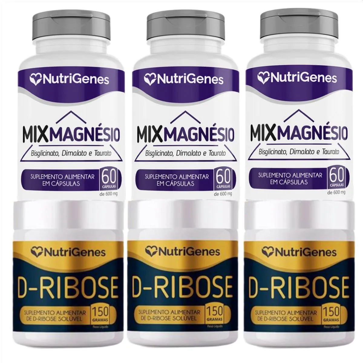 3x Mix Magnésio + 3x D Ribose ATP - Nutrigenes
