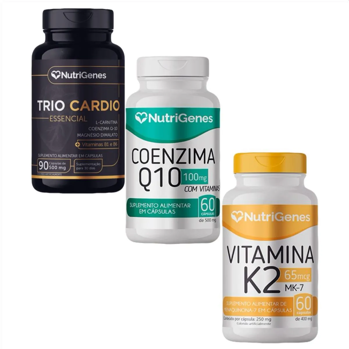 Trio Cardio + Coenzima Q10 Coq10 + Vit. K2 MK 7- Nutrigenes