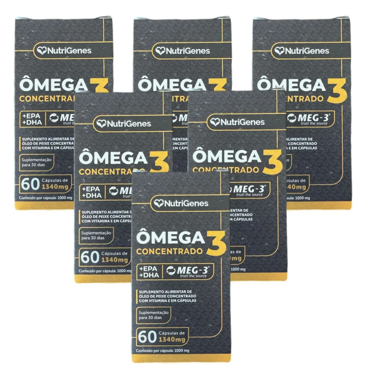6x Ômega 3 Super Concentrado 1.100mg +dha +epa Nutrigenes