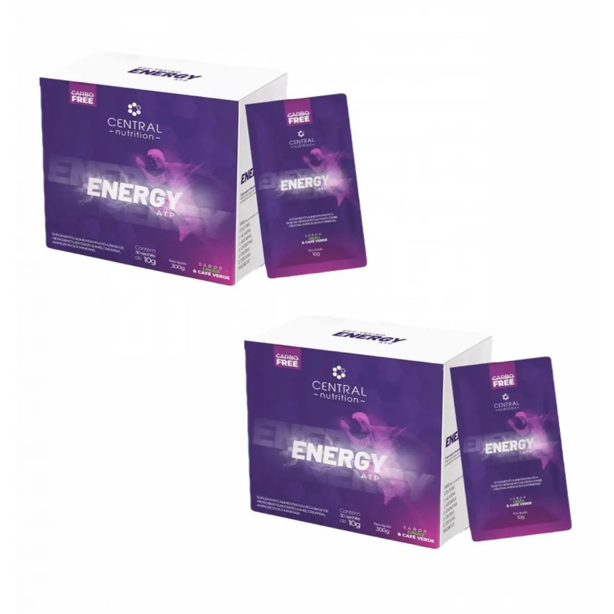 2x Energy Atp-30 Sachês De 10g- Central Nutrition- Tangerina Tangerina