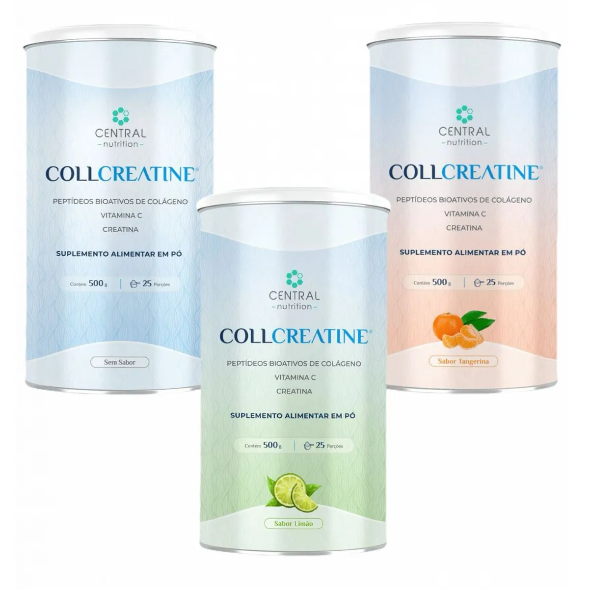 3 Sabores Collcreatine - 500g - Central Nutrition Sem Sabor