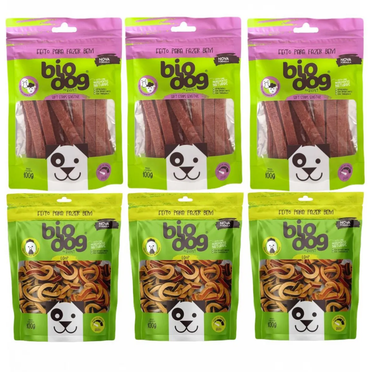 3x Loop Frango + 3x Sensitive Cordeiro com Pato - Bio Dog