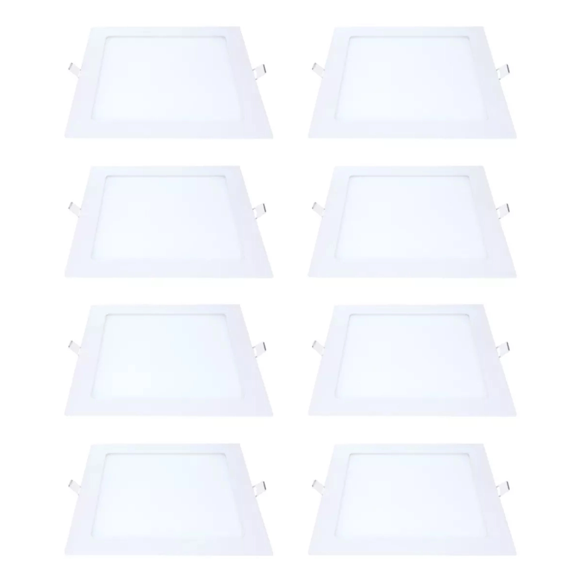 Kit 8 Painel Led Embutir Quadrado Luz Neutra 6500k 24w 29cm