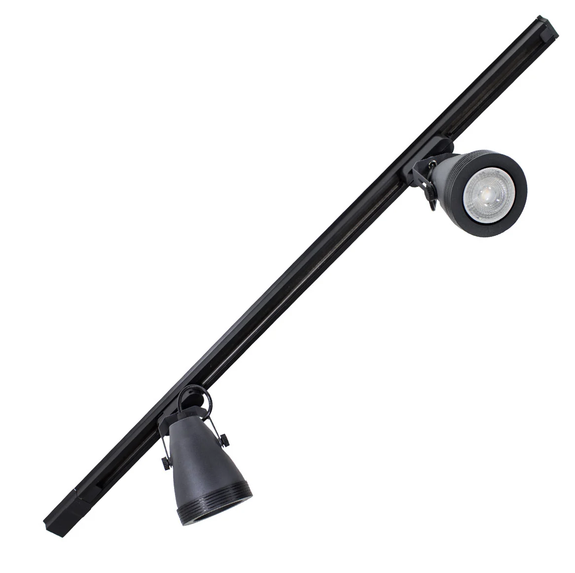 Trilho Eletrificado 1m+ 2 Spot Preto+ 2 Led Par20 Branco Frio St335
