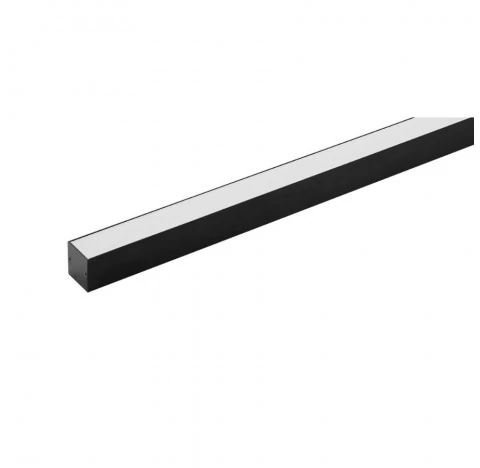 Perfil Sobrepor Para Fita Led 2 Metros Preto Difusor Leitoso