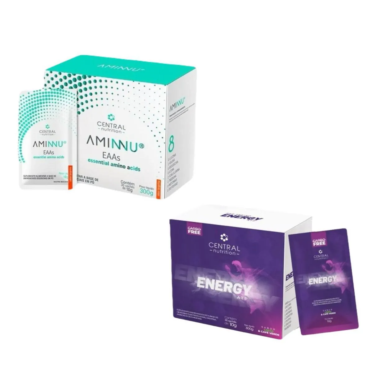 Aminnu Eaas10g + Energy Atp10g- Tangerina- Central Nutrition tangerina