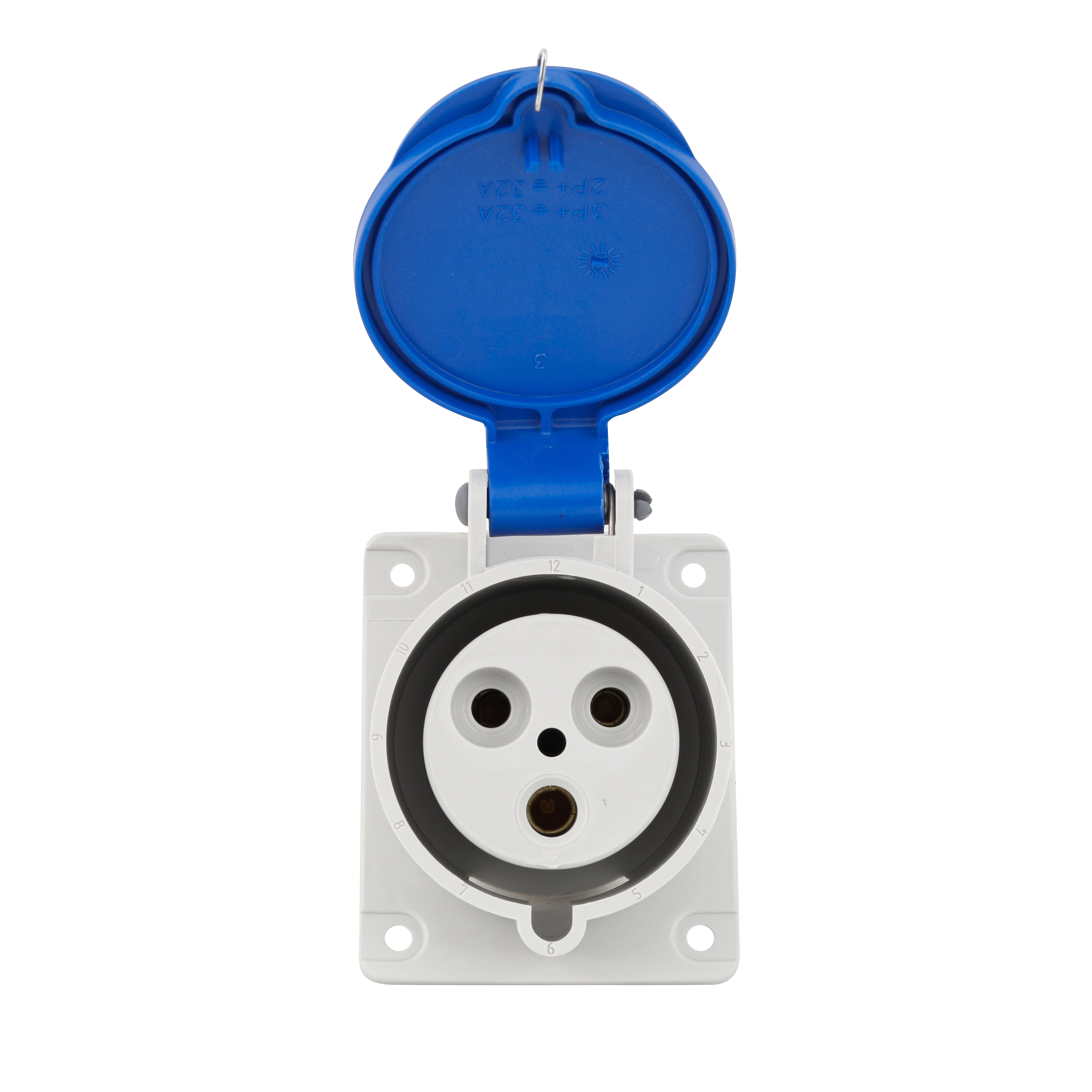 Módulo de Tomada Industrial 220V 2T 32A Azul Newkon Steck