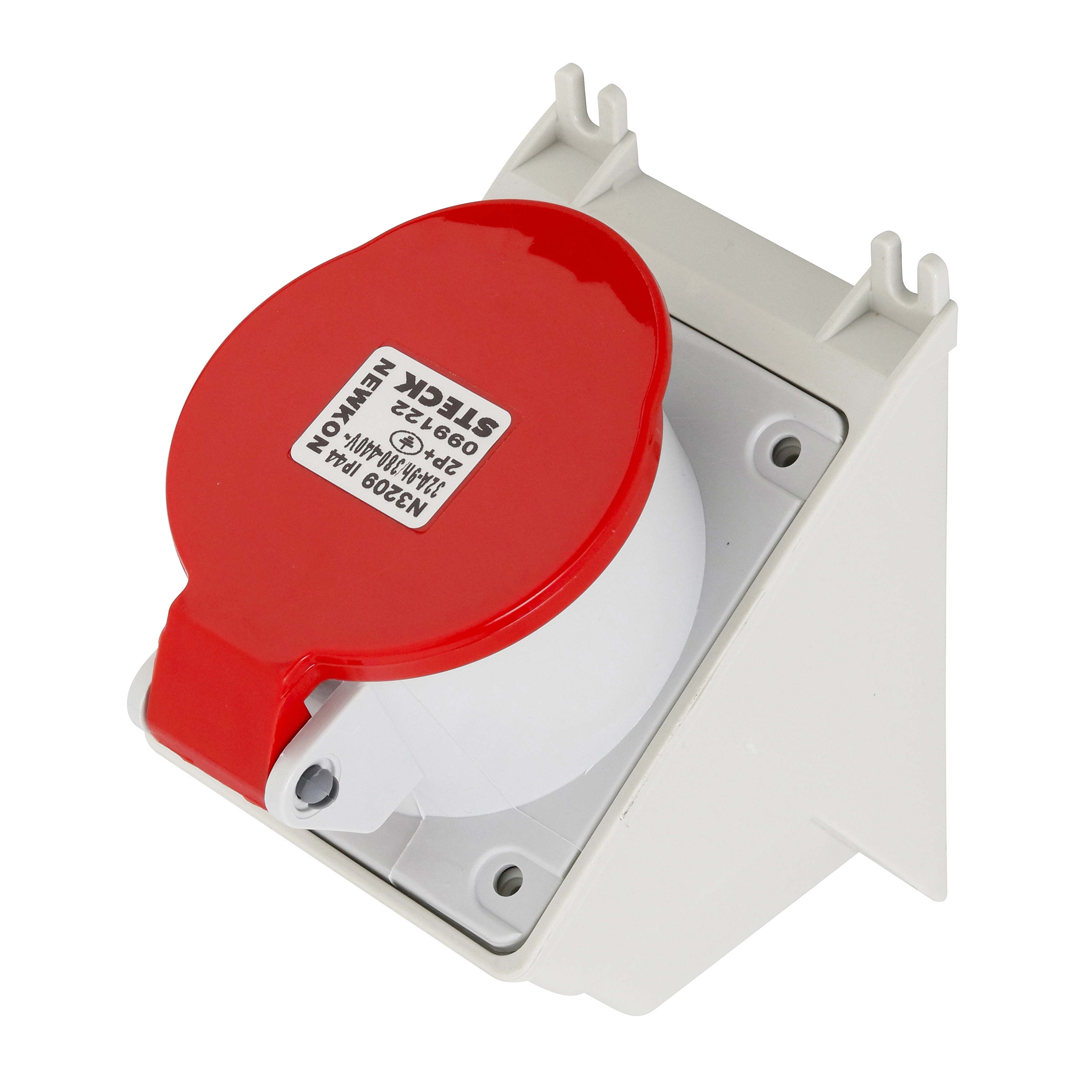 Módulo de Tomada de Sobrepor Industrial 380V (440V) 2T Vermelho 32A Steck