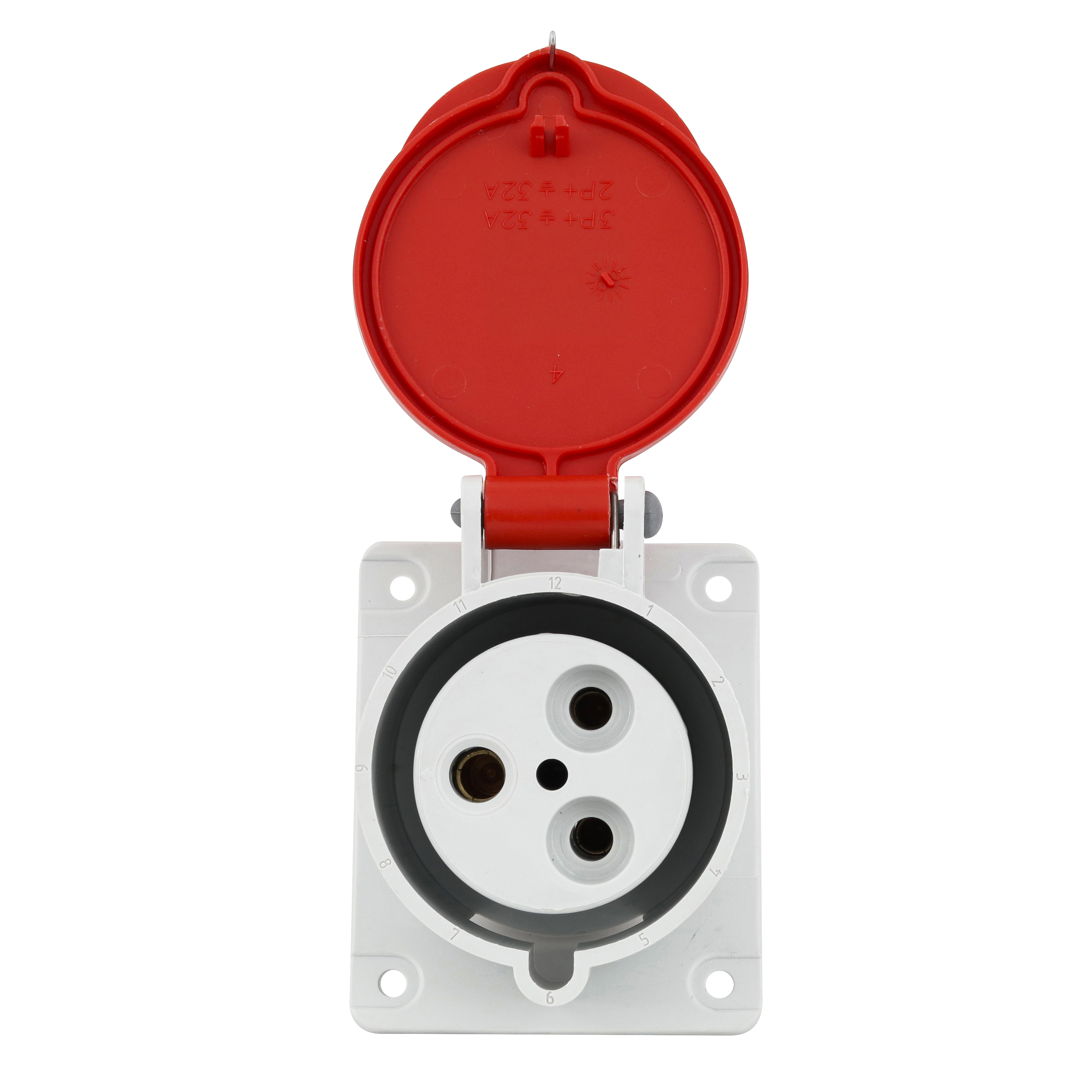 Módulo de Tomada Industrial 380V (440V) 2T Vermelho Newkon Steck