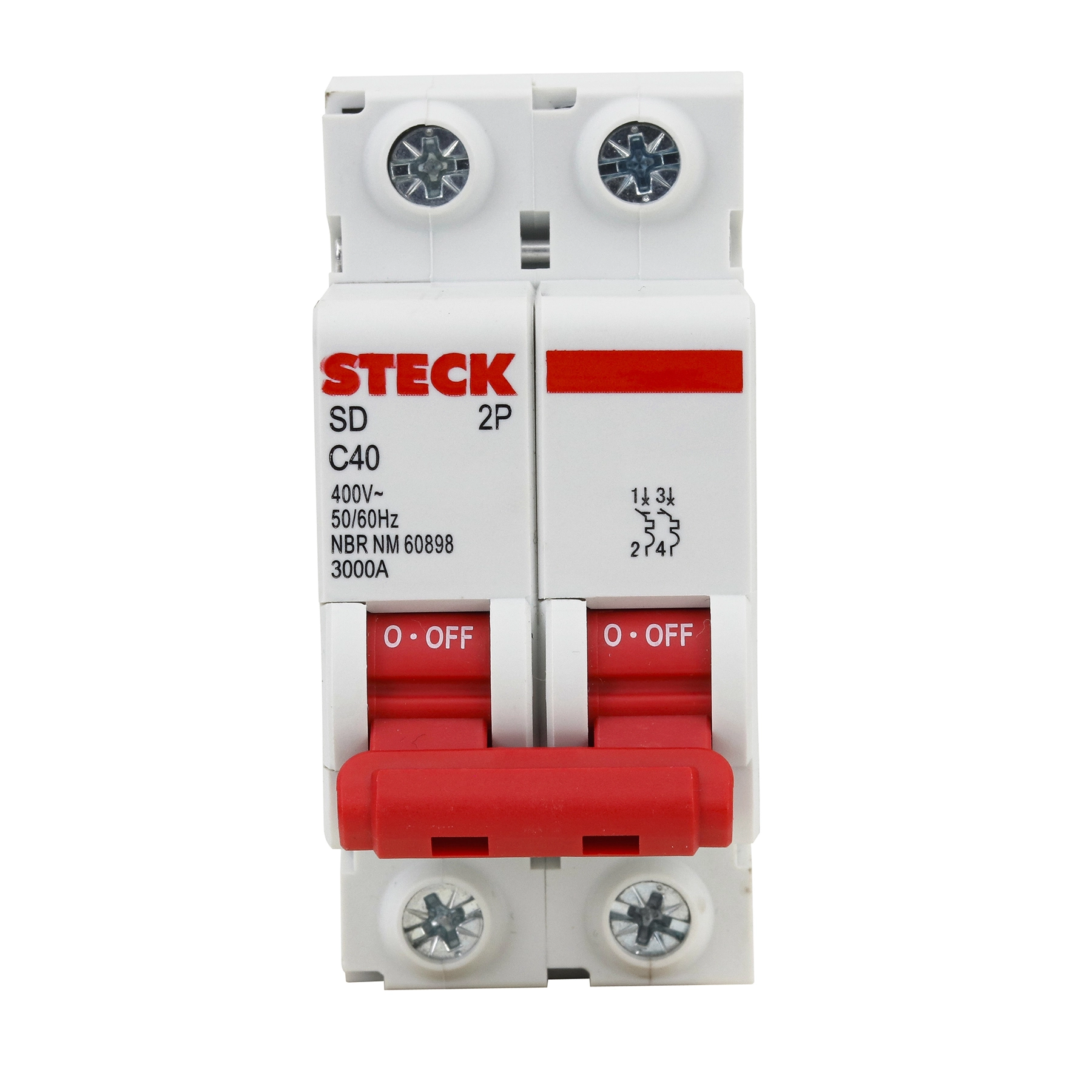 Minidisjuntor Sd62 3ka Curva C 40a 2p