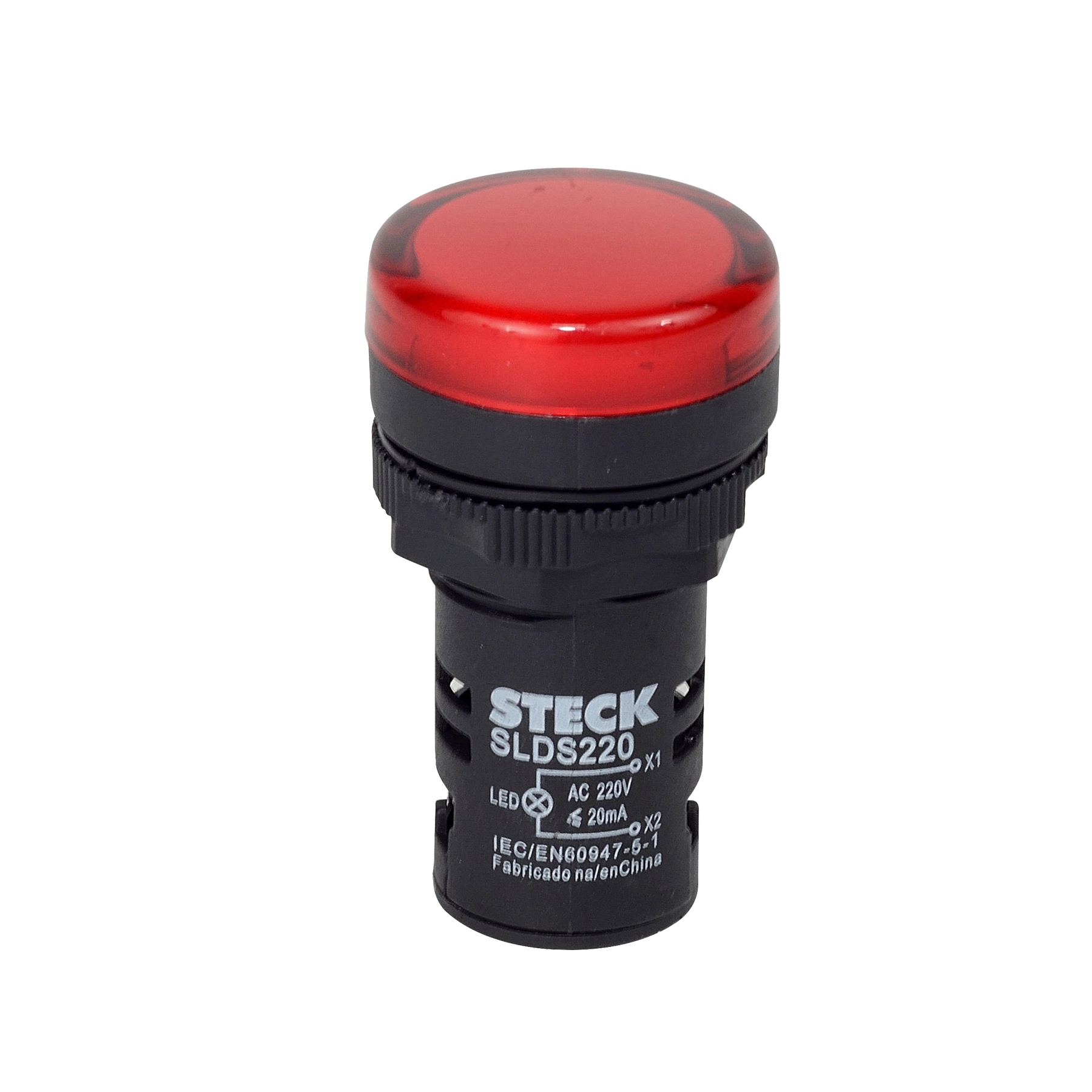 Botão Sinalizador Led 127V (110V) Vemelho Steck