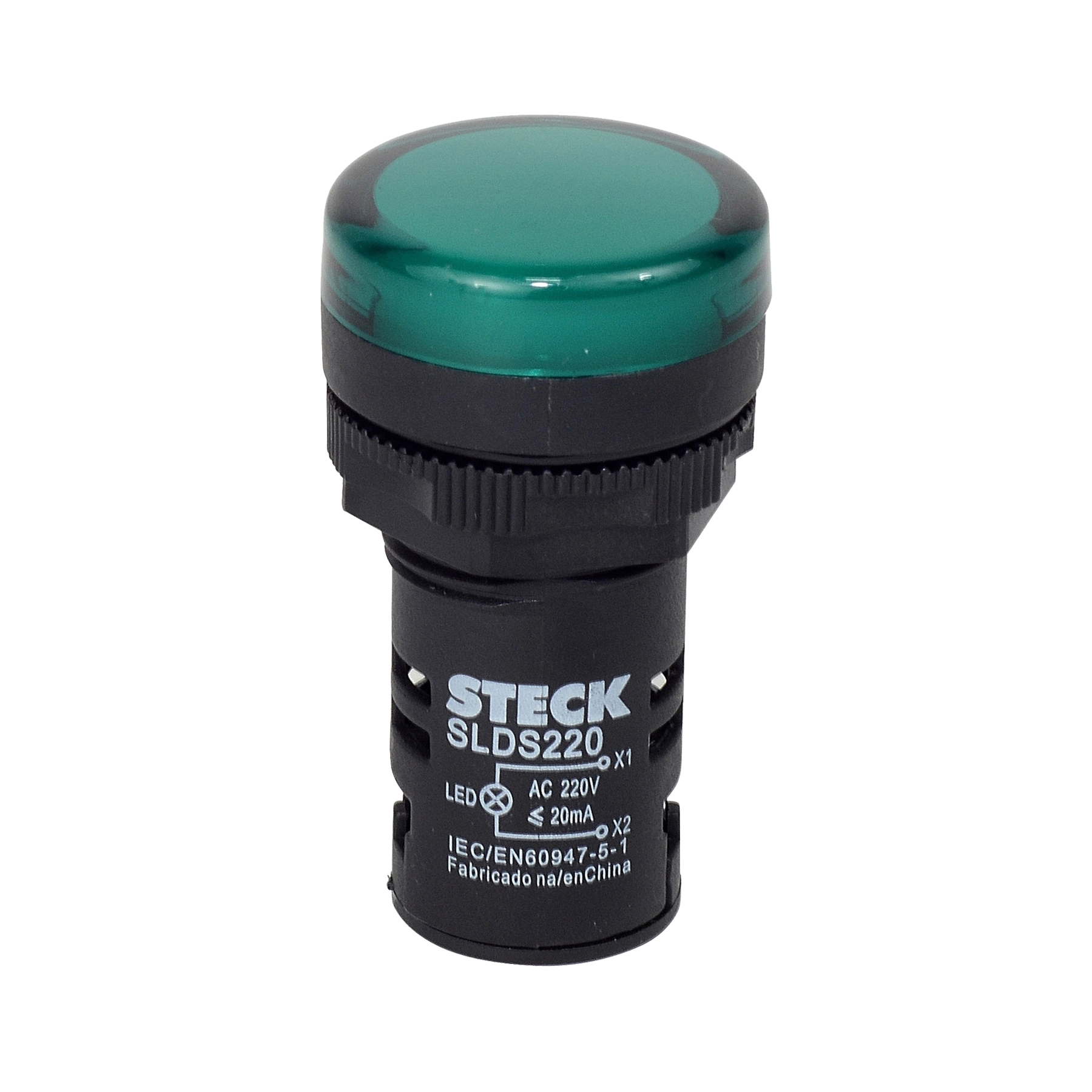 Botão Sinalizador Led 127V (110V) Verde Steck