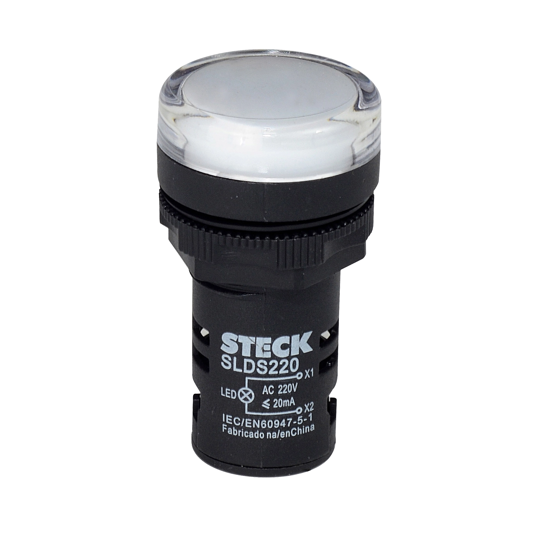 Botão Sinalizador Led 127V (110V) Branco Steck