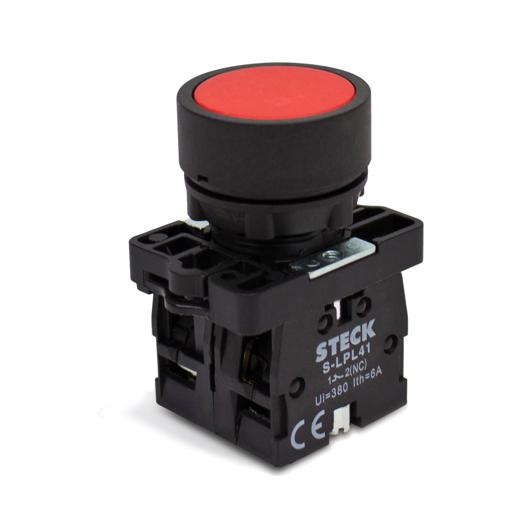 Botão à Impulsão Vermelho 1NF Steck