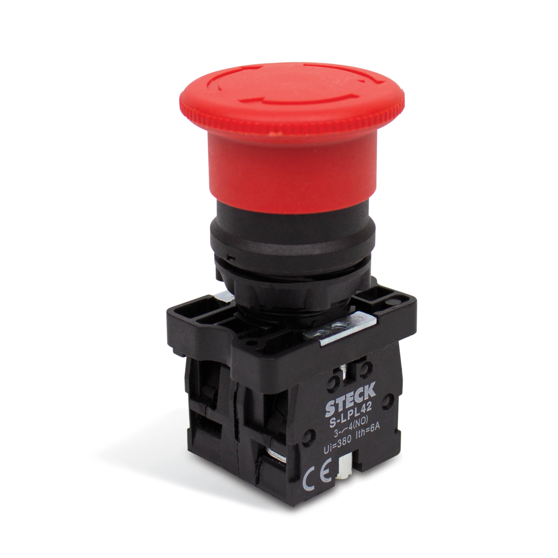 Botão Max Retenção Gira Destrava Vermelho 1NF FP Steck