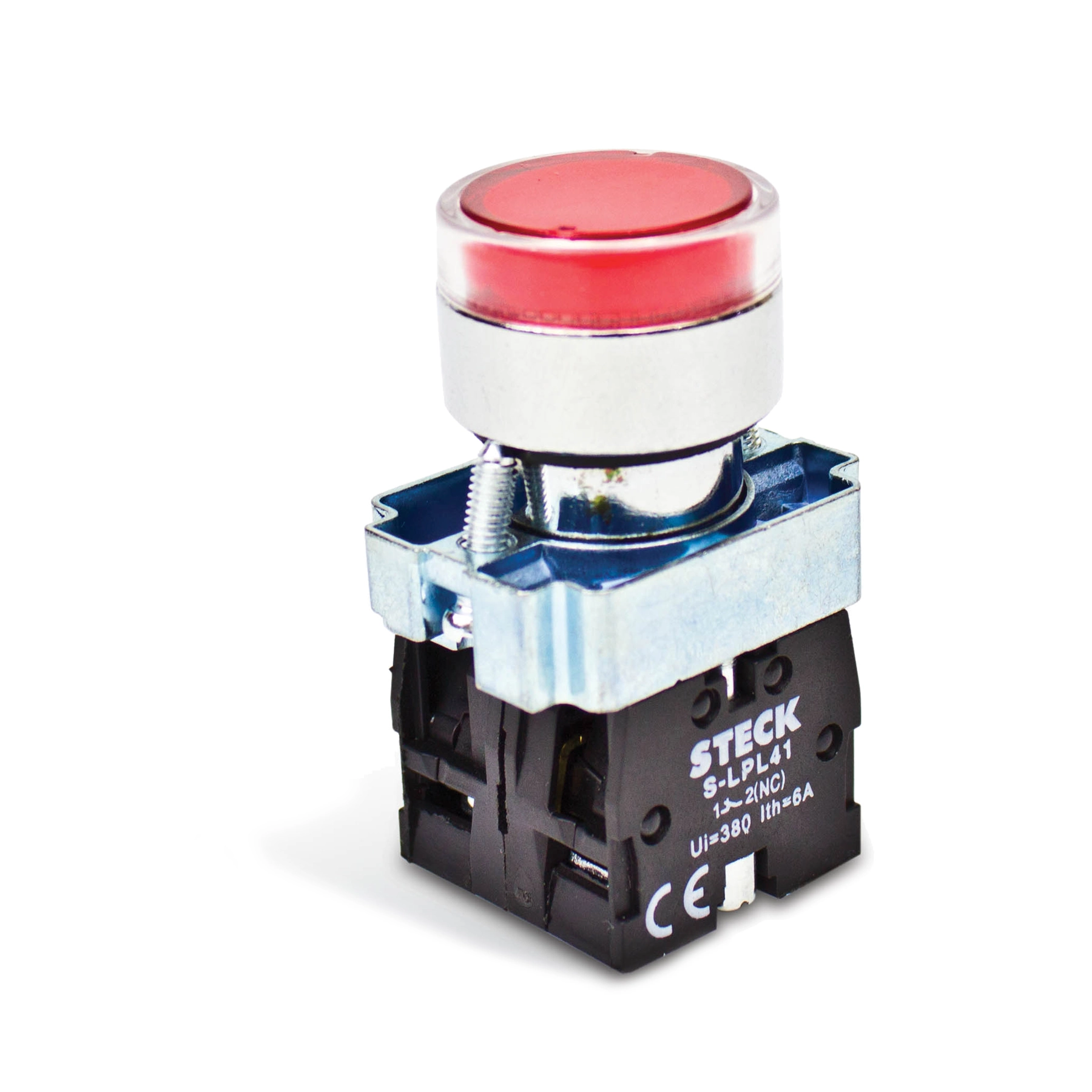 Botão à Impulsão Vermelho 1NA Steck