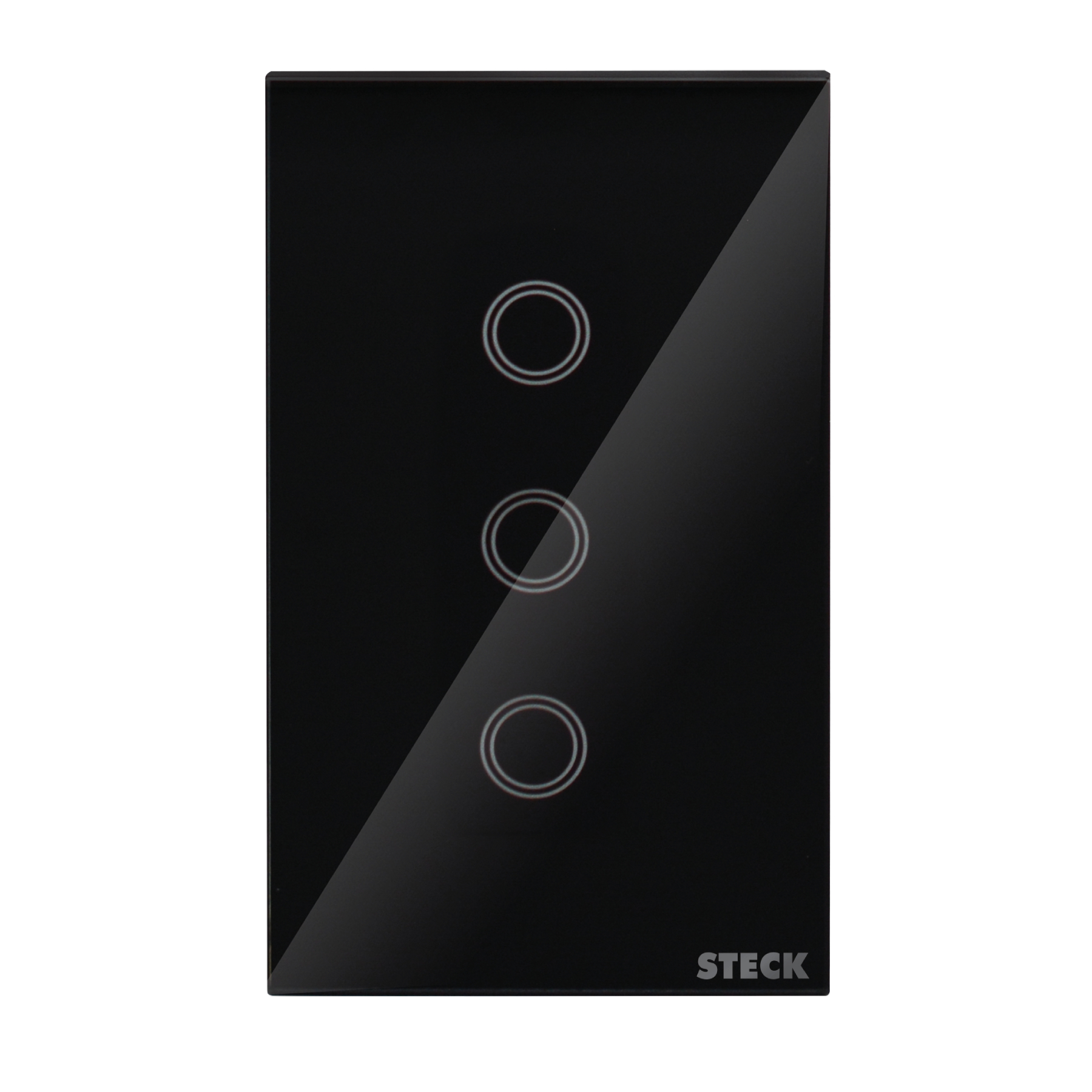 Conjunto Interruptor Smarteck 4X2" 3 Módulos Touch Preto