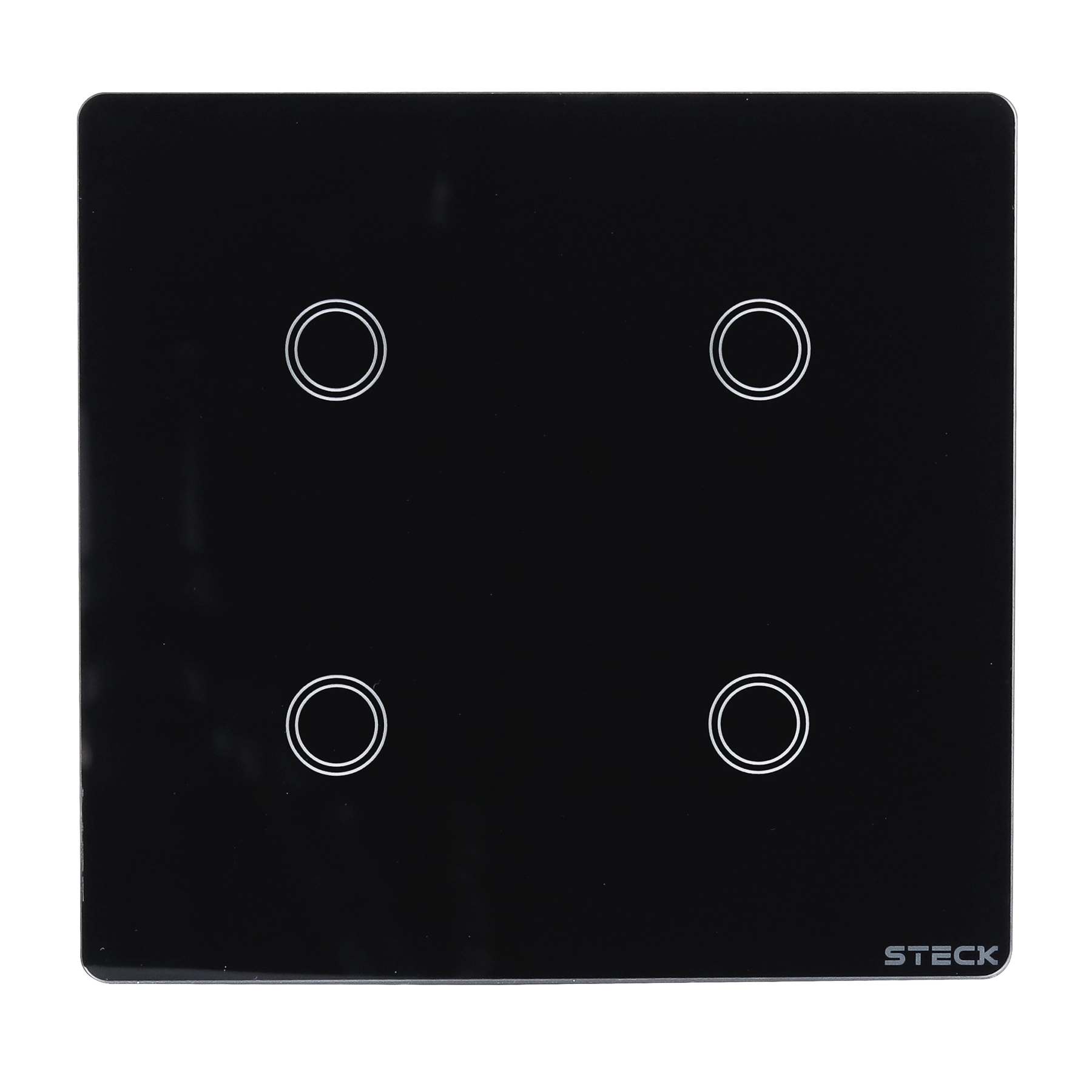 Conjunto Interruptor Smarteck 4X4" 4 Módulos Touch Preto