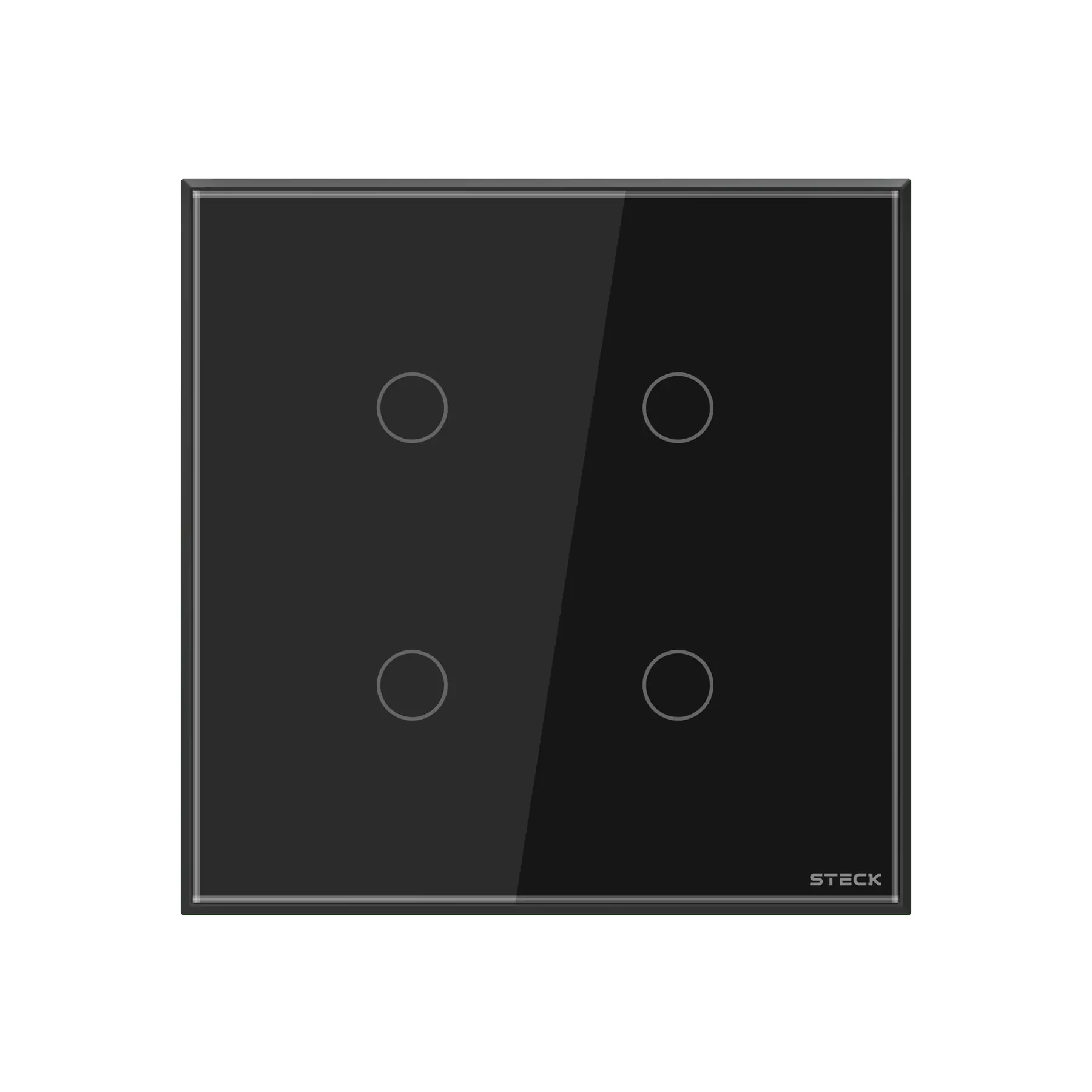 Interruptor 4x4" 4 Módulos Touch Preto Wi-Fi Ambiente Conectado Steck