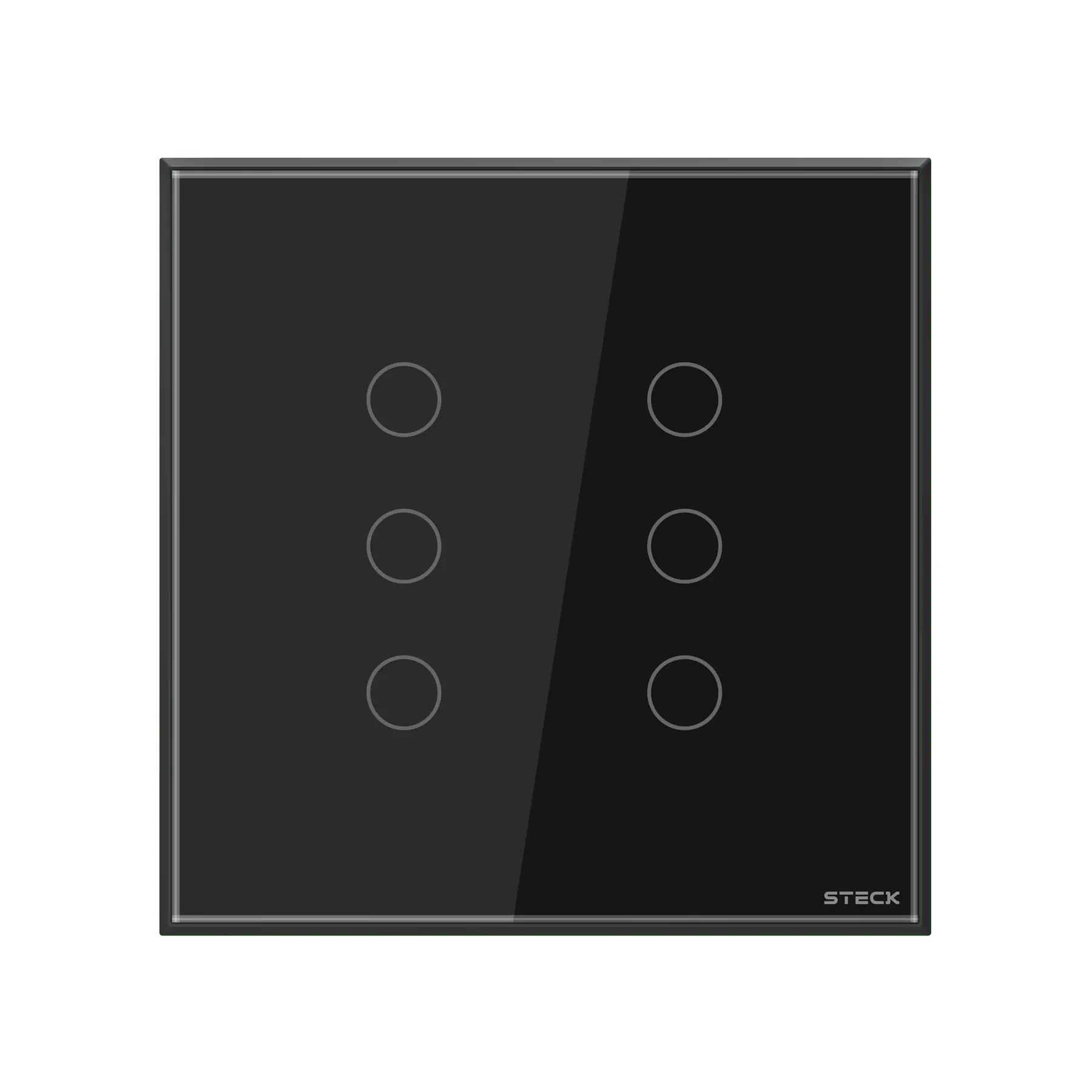 Interruptor 4x4" 6 Módulos Touch Preto Wi-Fi Ambiente Conectado Steck