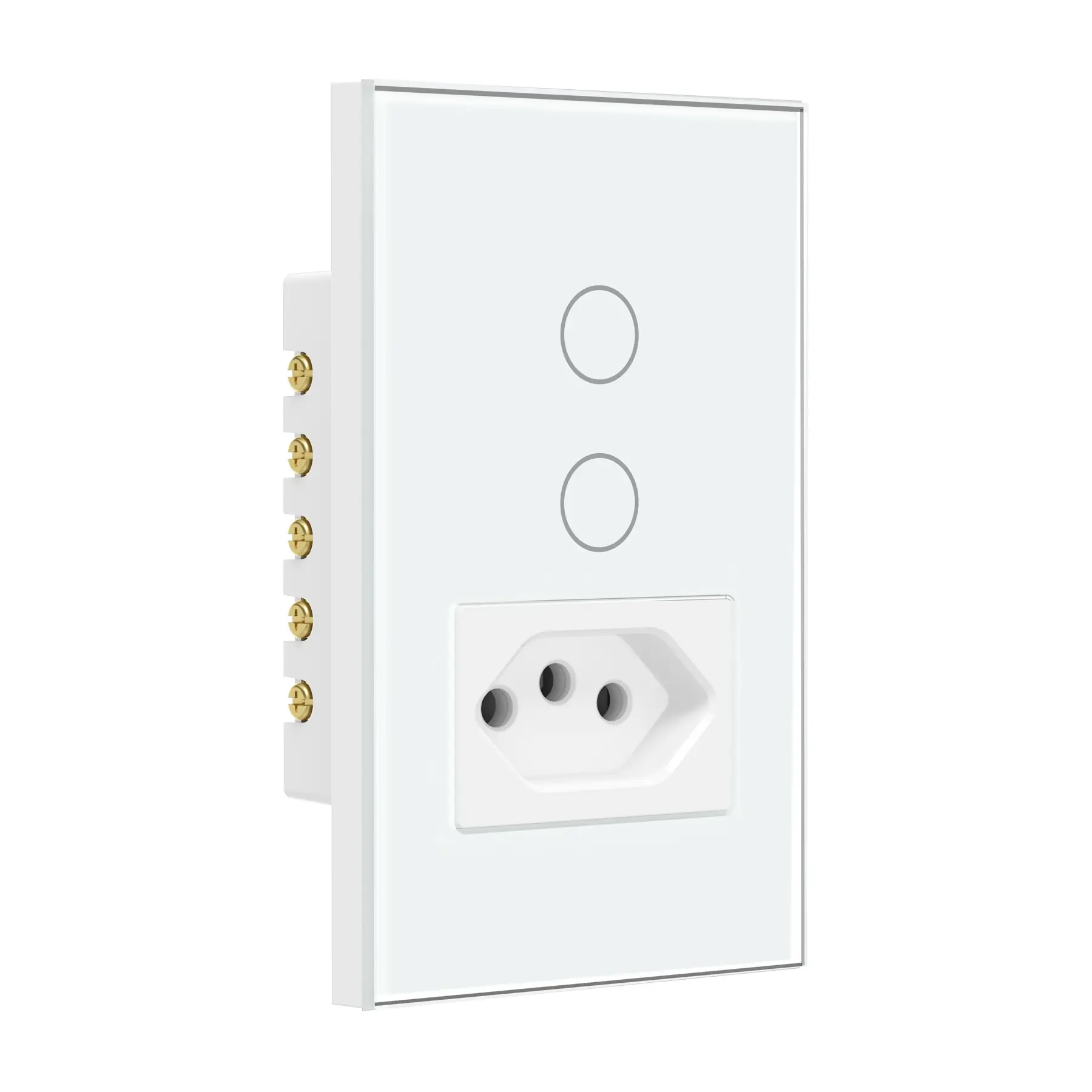 Interruptor 4x2" 2 Módulos + 1 Plug Touch Branco Wi-Fi Ambiente Conectado Steck