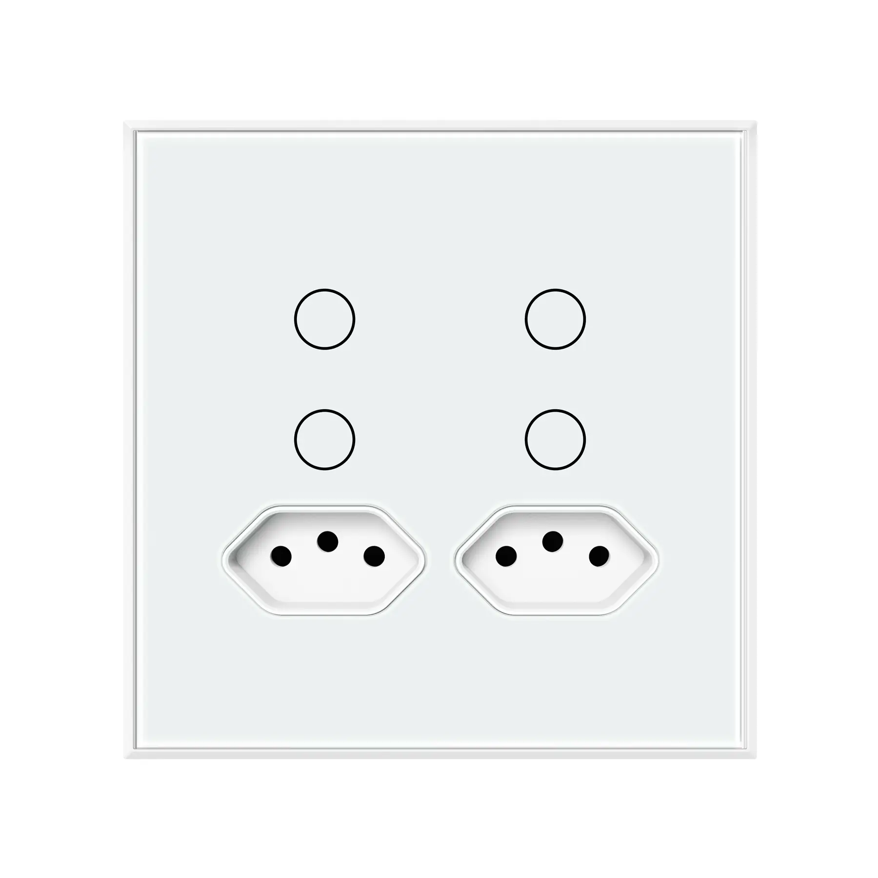 Interruptor 4x4" 4 Módulos +2 Plugs Touch Branco Wi-Fi Ambiente Conectado Steck