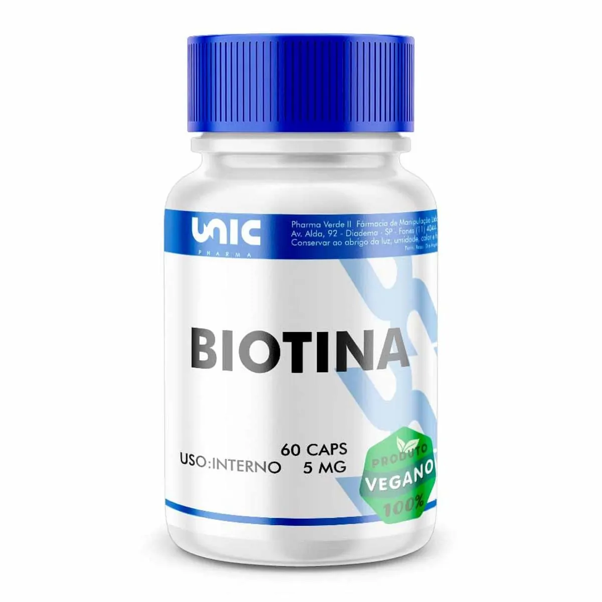 Biotina 5mg 60 Cápsulas Vegan
