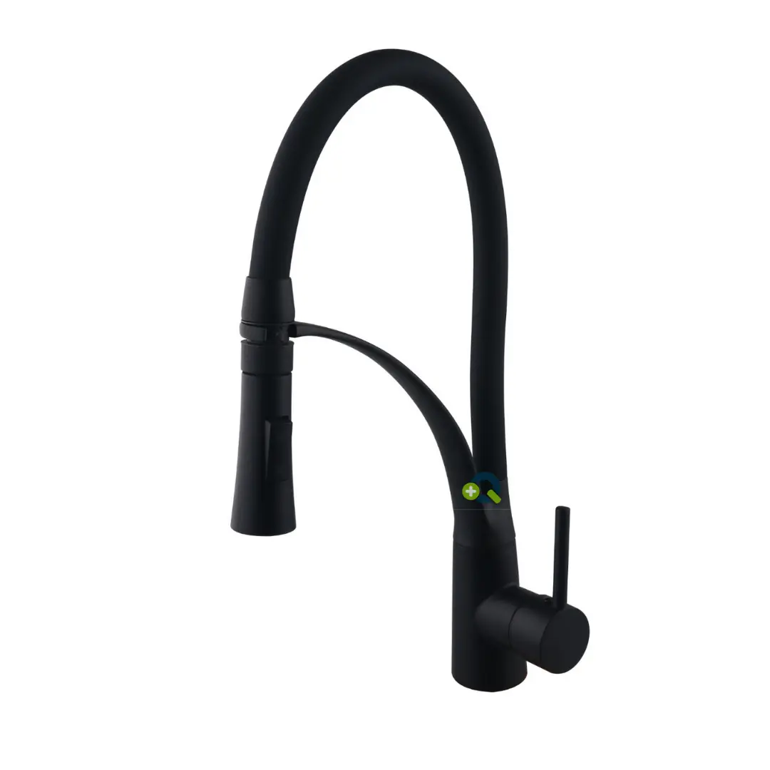 Torneira Monocomando Cozinha Gourmet Silicone Preto Fosco