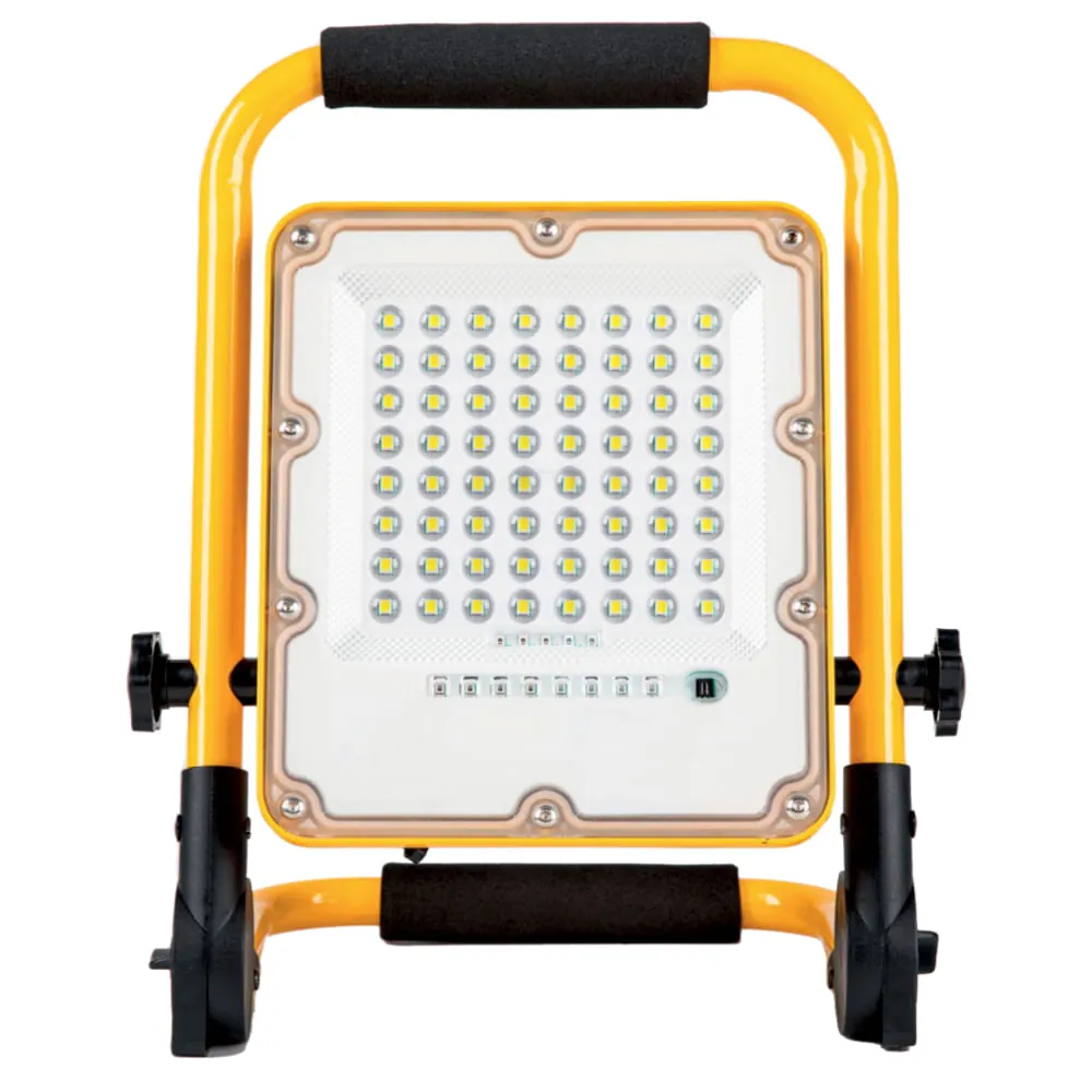 Refletor Holofote Led C/ Bateria Recarregável Portátil 100w Branco Frio