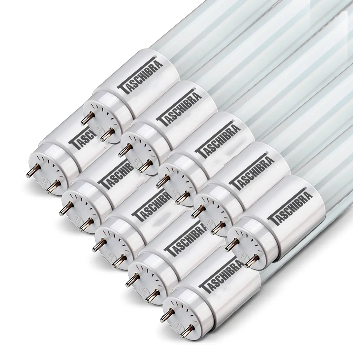 Kit 10 Lâmpadas Tubo Led T8 20,5w 120cm G13 Taschibra Bivolt 3000k Luz Amarelo Quente