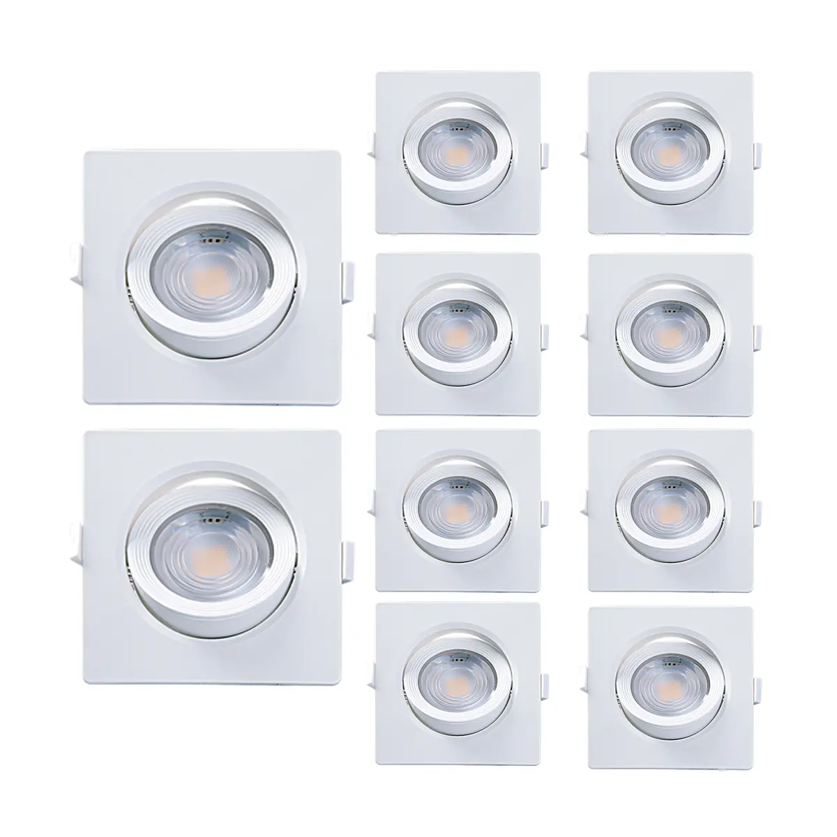 Kit 10 Spot De Led Embutir Alltop Par20 Quadrado 7w Bivolt Taschibra 3000k Luz Amarelo Quente