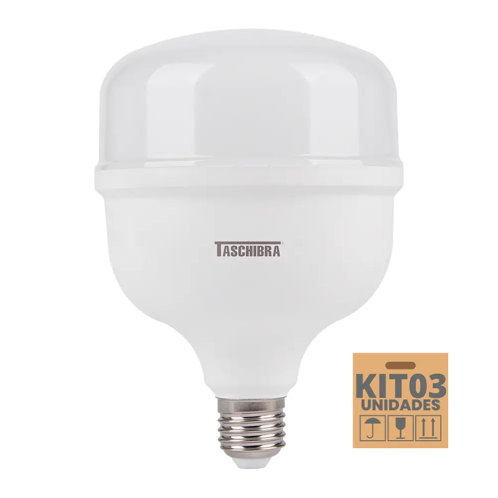 Kit 3 Lâmpadas High Led Tkl 50w 6500k Taschibra E27 Bivolt
