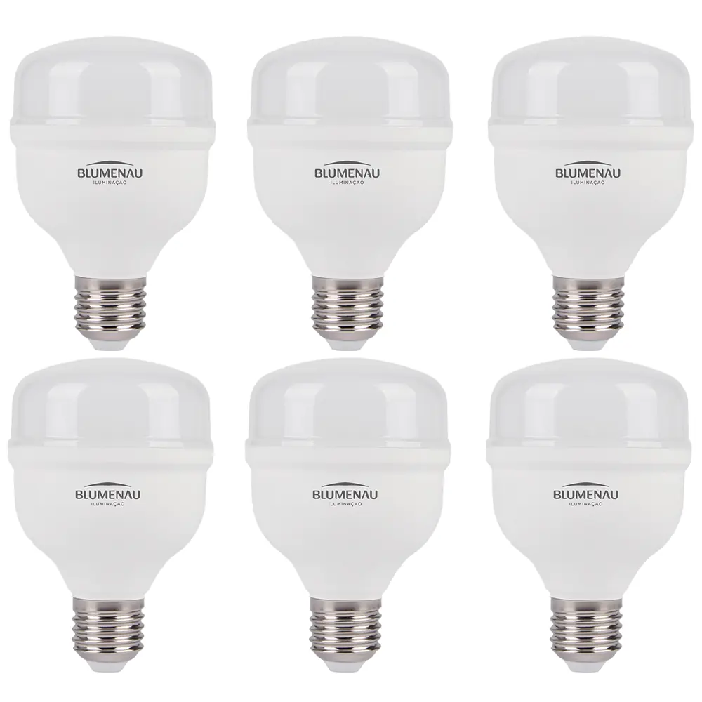 Kit 6 Lâmpadas High Led 20w Bivolt E27 6500k Luz Branca Blumenau