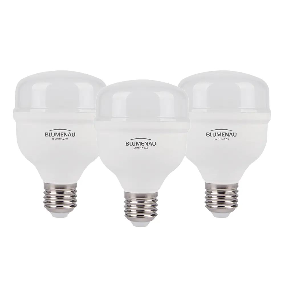 Kit 3 Lâmpadas High Led 50w Bivolt E27 6500k Luz Branca Blumenau
