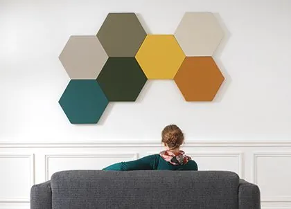 Painel Acústico Hexagonal Bl Acoustic 2101 - 1248 Cinza Claro