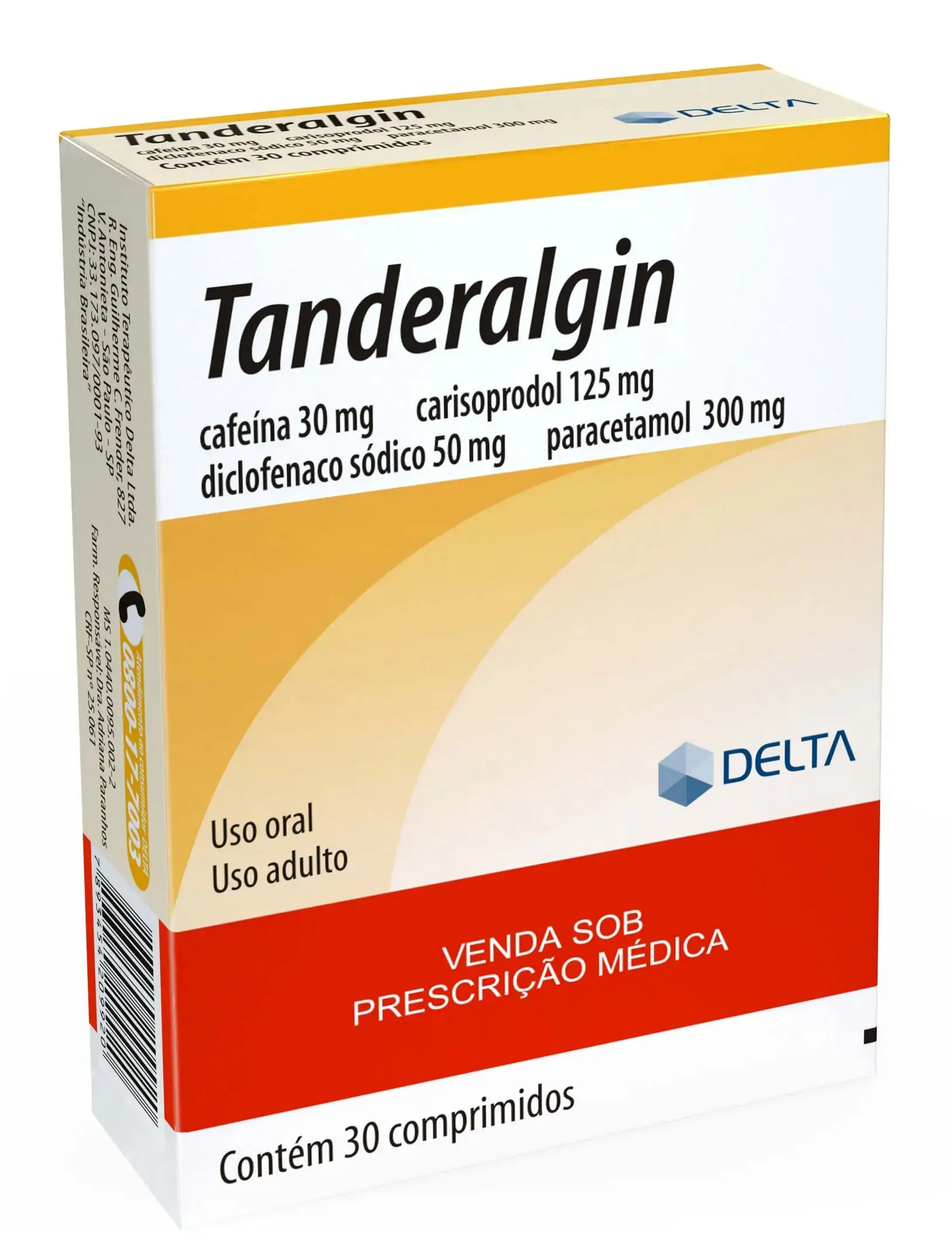 Tanderalgin 30 Mg 125 Mg 50 Mg 300 Mg 30 Comprimidos Laboratórios Delta Similar