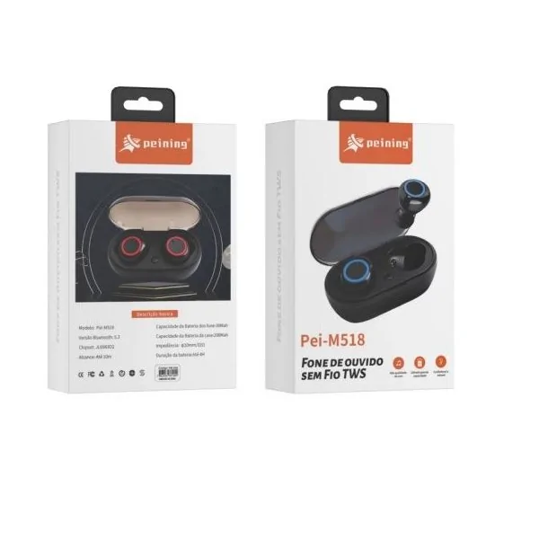 Fone de Ouvido Bluetooth S/Fio TWS - PEINING PEIM518
