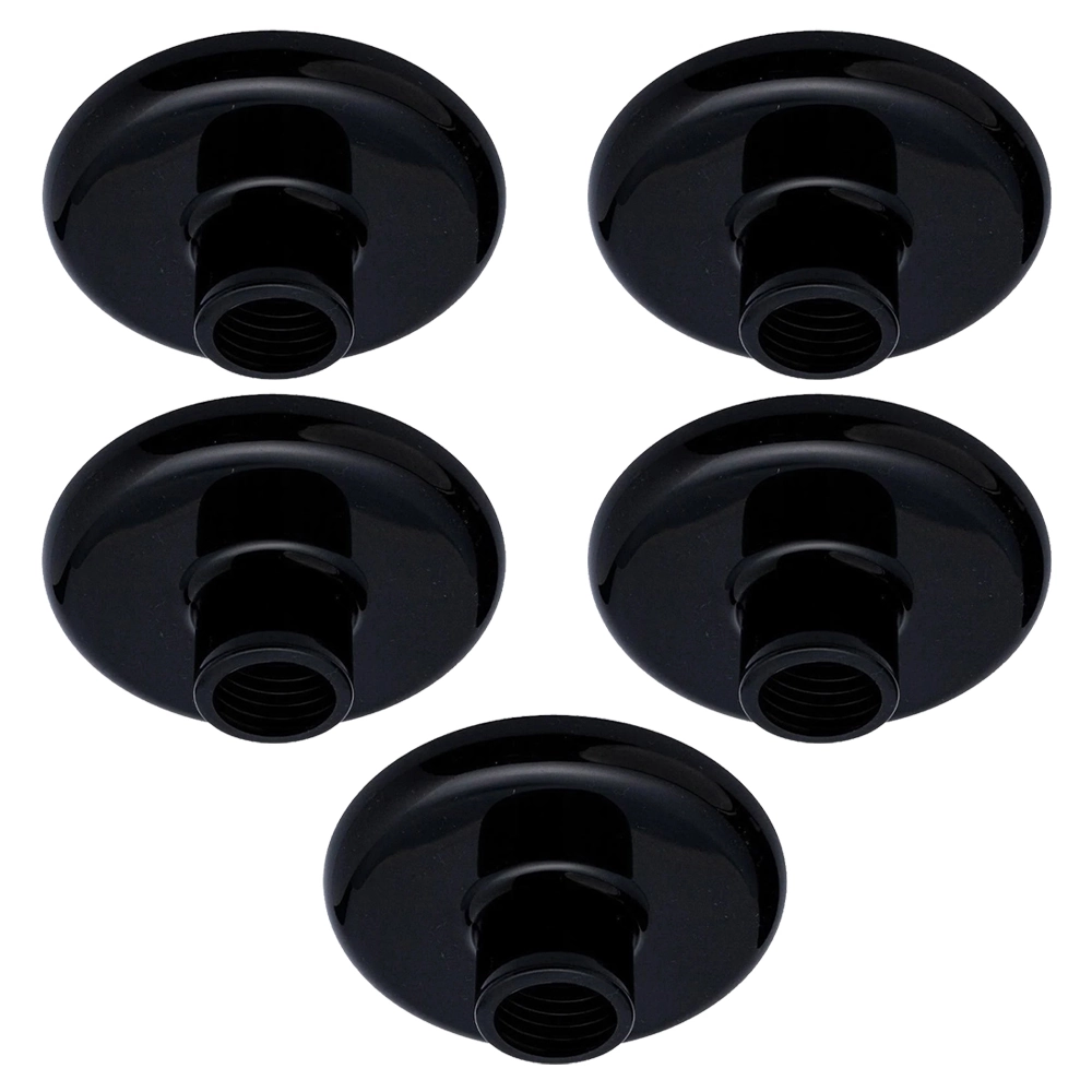 Kit 5 Plafon Simples Redondo Rosqueado E27 14,5cm Preto