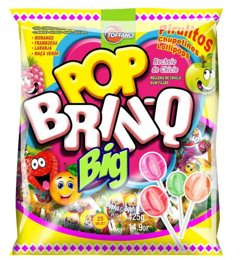 Pirulito Pop Brinq Big Sortido 425g Toffano