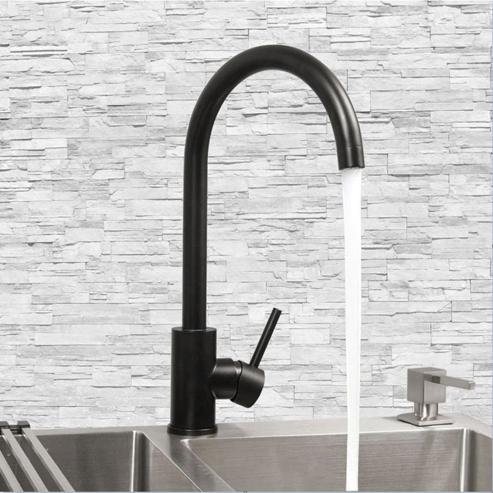 Torneira Cozinha Preto Fosco Água Quente Ou Fria Monocomando Misturador Bica Móvel Não Elétrica Envio Com Nfe