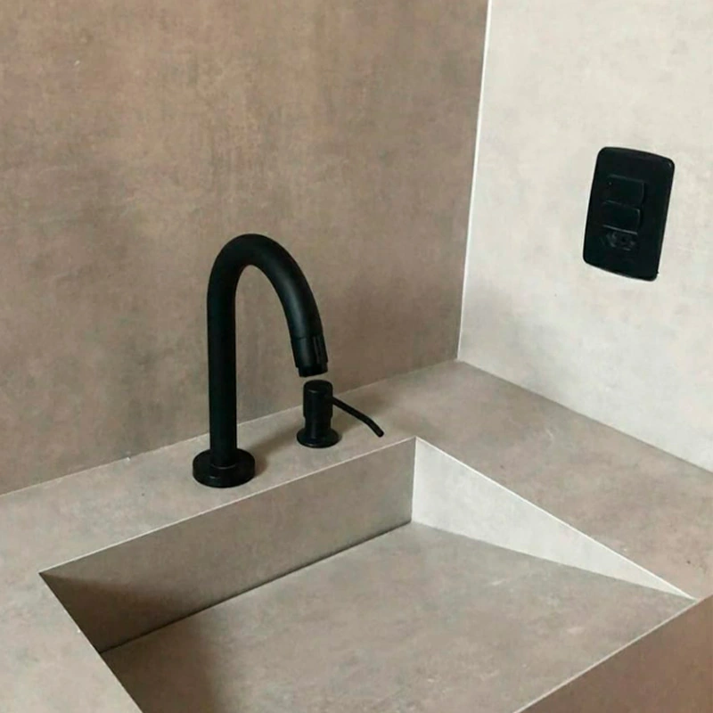 Torneira Preta Banheiro Bica Baixa Lavatório 1/4 de Volta Bidê Suite Black Matte Lavabos Full