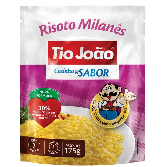 Arroz Tio João Risoto Milanês Cozinha Sabor 175g