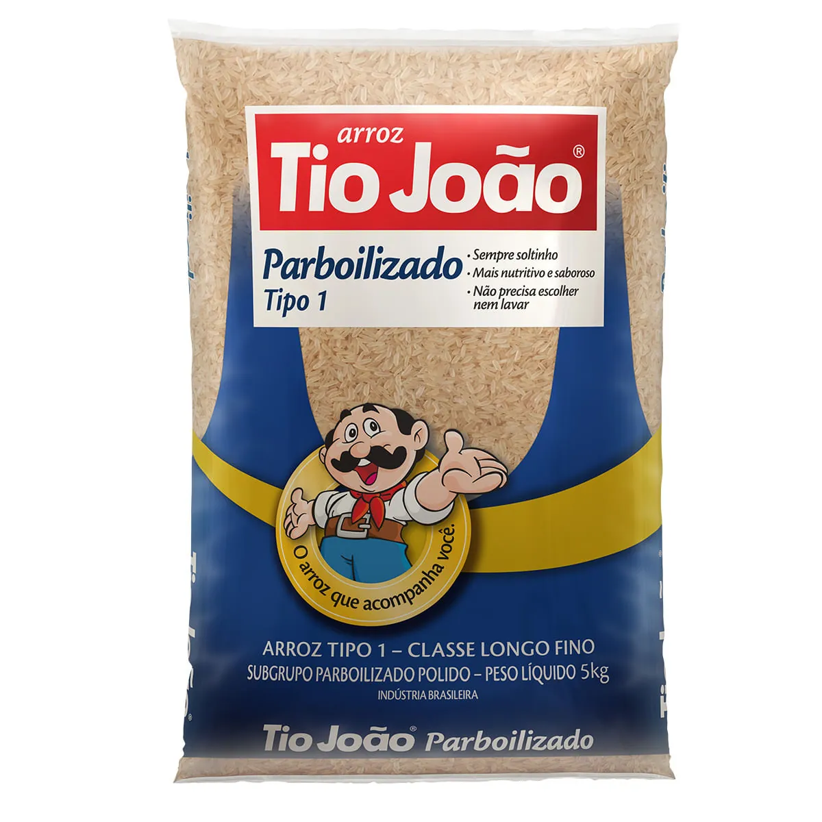 Arroz Parboilizado Tipo 1 TIO JOÃO Pacote 5kg