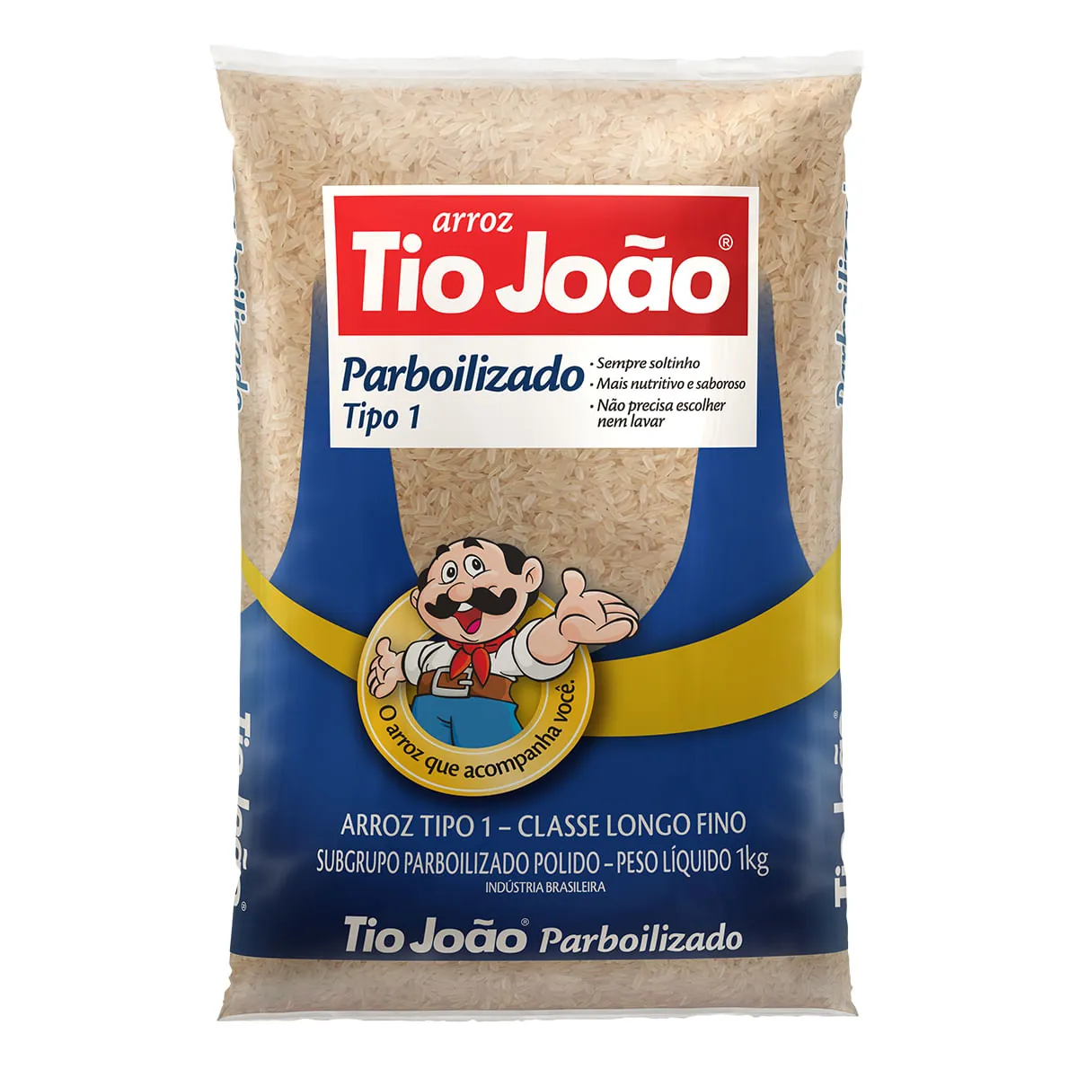 Arroz Parboilizado Tipo 1 TIO JOÃO Pacote 1kg