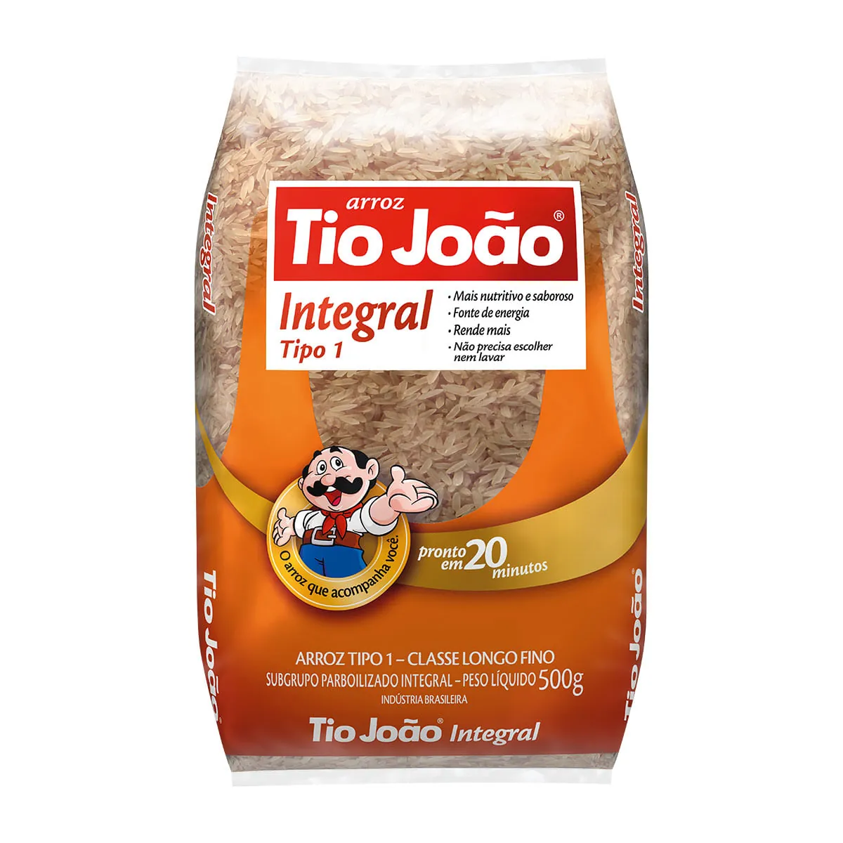 Arroz Integral Tipo 1 TIO JOÃO Pacote 500g