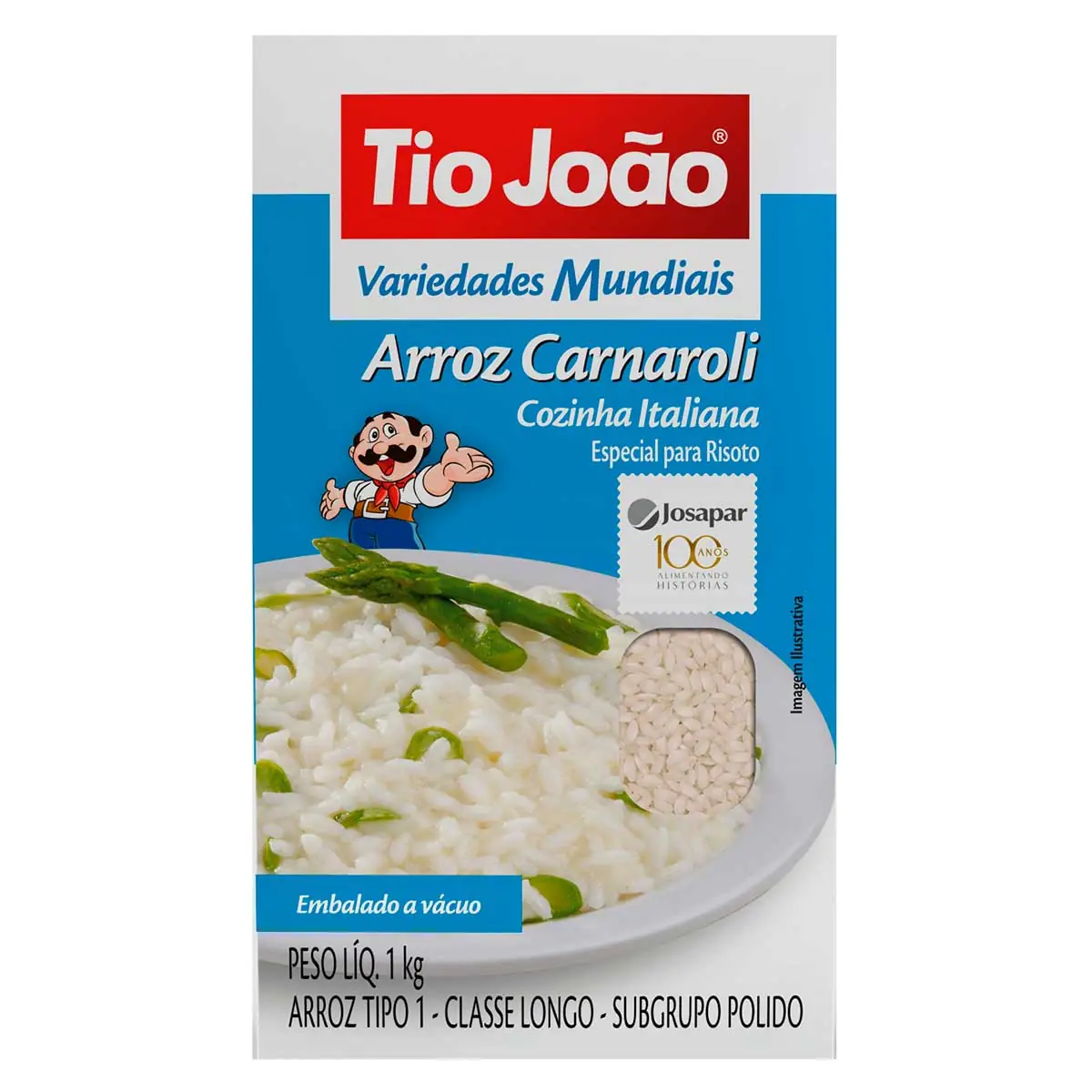 Arroz Cozinha Italiana Tipo 1 Canaroli TIO JOÃO Caixa 1kg