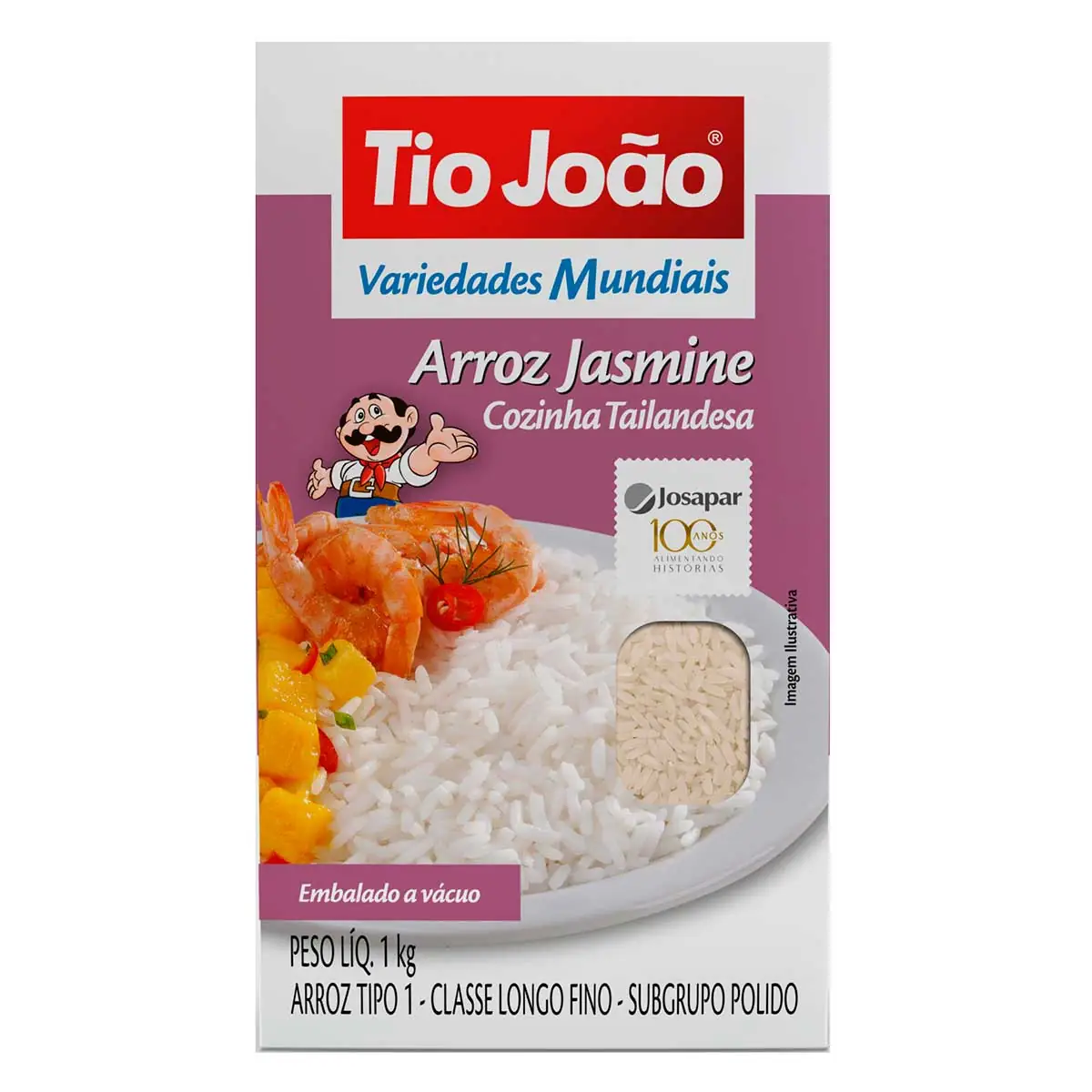 Arroz Cozinha Tailandesa Tipo 1 Aromático Jasmine TIO JOÃO à Vácuo 1kg