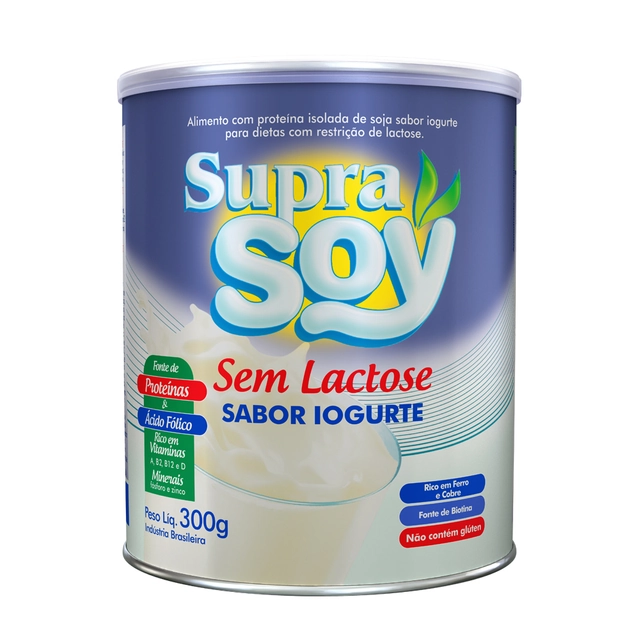 Leite em Pó sem Lactose Sabor Iogurte SUPRA SOY Lata 300g