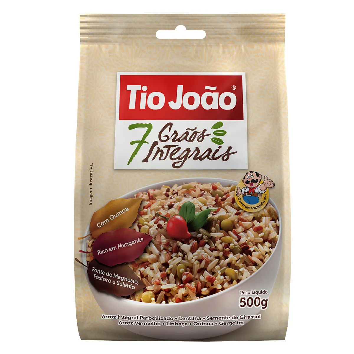 Arroz Integral 7 Grãos com Quinoa TIO JOÃO Pacote 500g